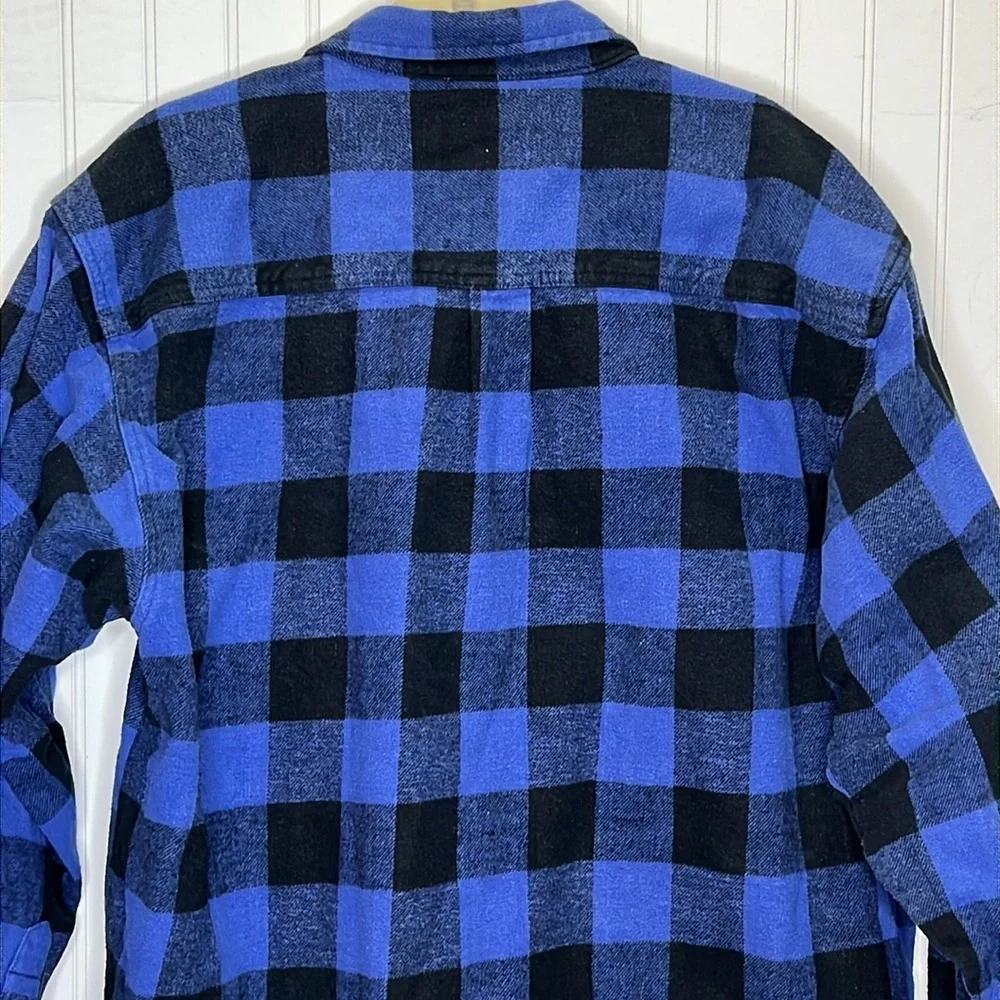 - Field & Stream Heavyweight Blue Plaid Flannel Shirt Size 2XL - Picture 6 of 8
